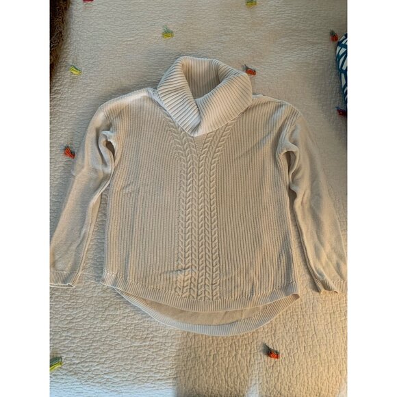 Banana Republic Turtleneck Cowl Neck Cream-Colored Sweater, Size Large - Picture 3 of 7